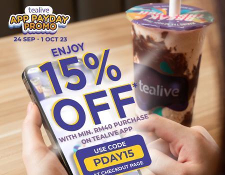 Tealive App Payday Promotion (24 September 2023 - 1 October 2023)