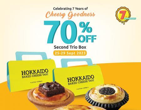 Hokkaido Baked Cheese Tart 7th Anniversary Promotion 70% OFF Second Trio Box (25 September 2023 - 29 September 2023)