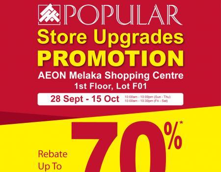 POPULAR Store Upgrades Promotion at AEON Melaka Shopping Centre (28 Sep 2023 - 15 Oct 2023)