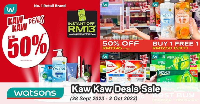 Watsons Kaw Kaw Deals Sale Up to 50% OFF (28 Sep 2023 - 2 Oct 2023)