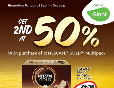 Giant Nescafe Gold Ice Cream Promotion 2nd Item @ 50% OFF (28 September 2023 - 1 October 2023)