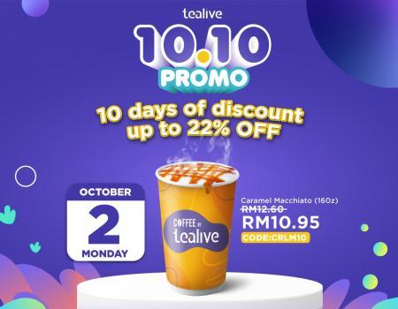 Tealive 10.10 Promotion Caramel Macchiato for RM10.95 (2 Oct 2023)