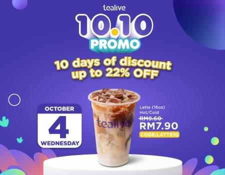Tealive 10.10 Promotion Latte for RM7.90 (4 Oct 2023)