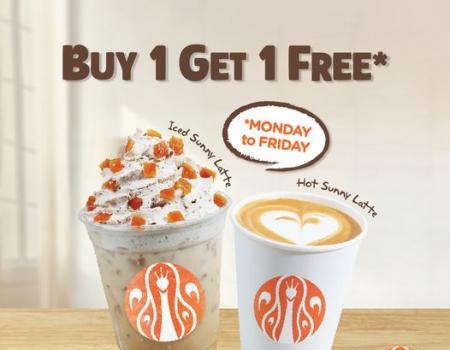 J.Co KTCC Mall October Promotion: Buy 1 FREE 1 Hot/Iced Sunny Latte