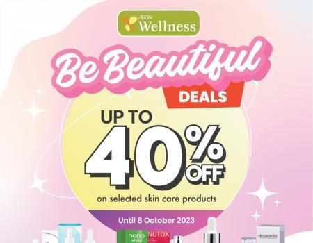 AEON Wellness Promotion: Skincare Products Up To 40% OFF (valid until 8 Oct 2023)