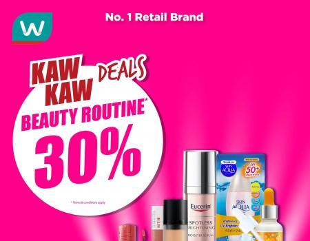 Watsons Promotion: 30% OFF Beauty Routine Products (5 October 2023 - 9 October 2023)
