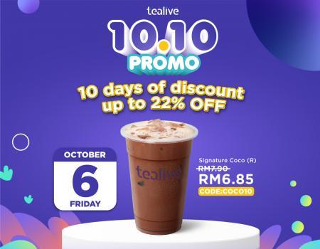 Tealive 10.10 Promotion Signature Coco for RM6.85 (6 Oct 2023)