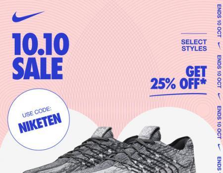 Nike Online 10.10 Sale 25% OFF (valid until 10 Oct 2023)
