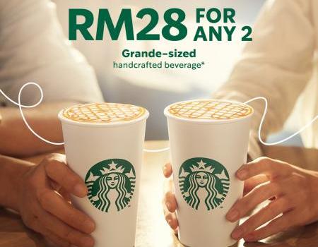 Starbucks Weekend Promotion: 2 Handcrafted Beverage for RM28 & 25% OFF Merchandise (every Saturday & Sunday)