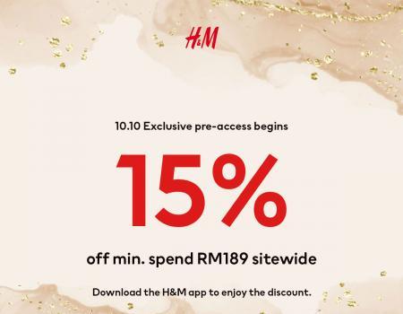 H&M 10.10 Sale: App-Users Exclusive Pre-Access 15% OFF (9 Oct 2023)