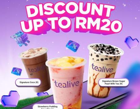 Tealive Lazada 10.10 Sale: Discount Up To RM20 (10 Oct 2023 - 12 Oct 2023)