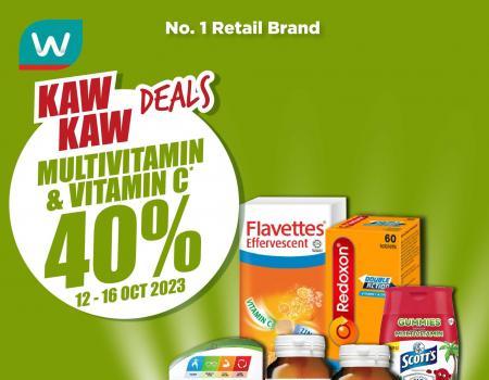Watsons Multivitamin & Vitamin C Promotion 40% OFF (12 October 2023 - 16 October 2023)