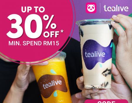 Tealive FoodPanda Promotion Up To 30% OFF