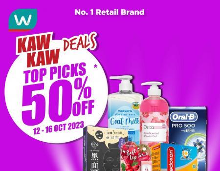 Watsons Top Picks Up To 50% OFF Promotion (12 October 2023 - 16 October 2023)