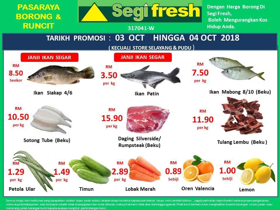 Segi Fresh Promotion (3 October 2018 - 4 October 2018)