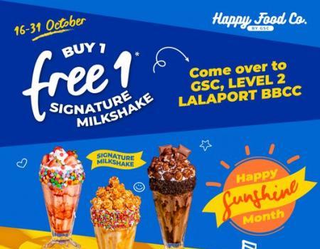 Happy Food Co GSC LaLaport BBCC Buy 1 FREE 1 Signature Milkshake Promotion (16 Oct 2023 - 31 Oct 2023)