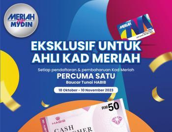 MYDIN FREE HABIB Voucher Promotion for Kad Meriah Registration & Renewal (18 Oct 2023 - 10 Nov 2023)