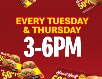 McDonald's Hangat Hour Promotion 50% OFF Spicy Chicken McDeluxe or Spicy Lemon Chicken McDeluxe (every Tuesday & Thursday)