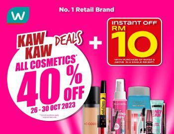 Watsons Cosmetics 40% OFF Promotion (26 October 2023 - 30 October 2023)