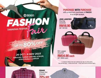 SOGO KL Fashion Fair Sale Up To 80% OFF (26 October 2023 - 9 November 2023)