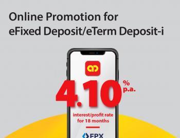AmBank Online Promotion eFixed Deposit/eTerm Deposit-i Up To 4.10% p.a. (21 Oct 2023 - 30 Nov 2023)