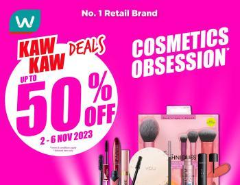 Watsons Cosmetics Promotion Up To 50% OFF from 2 November 2023 until 6 November 2023