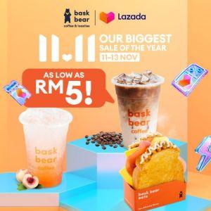 Bask Bear Coffee Lazada 11.11 Sale: Get Deals as Low as RM5 on Vouchers from 11 Nov 2023 until 13 Nov 2023