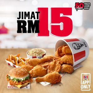 KFC Jimat RM15 Promotion: Get RM15 OFF with minimum purchase of RM55
