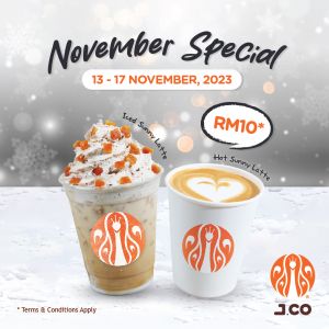 JCO November Special: Sunny Latte for RM10 Only from 13 Nov 2023 until 17 Nov 2023