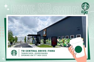 Starbucks TD Central Drive-Thru Opening: Enjoy Buy 1 FREE 1 Handcrafted Beverages and 30% OFF Merchandise on 17 Nov 2023