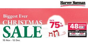 Harvey Norman Biggest Ever Christmas Sale: Up To 75% OFF on Electrical Appliances, IT Gadgets & more from 15 Nov 2023 until 12 Dec 2023