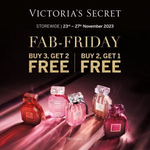 Victoria's Secret Black Friday Sale at Mitsui Outlet Park: Buy 3 Get 2 FREE Storewide from 23 Nov 2023 until 27 Nov 2023