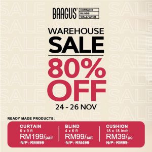 Baagus Curtains Warehouse Sale from 24 Nov 2023 until 26 Nov 2023