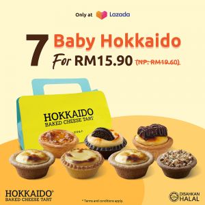 Hokkaido Baked Cheese Tart Lazada Promotion: 7 Baby Hokkaido for RM15.90