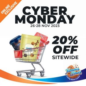 Famous Amos Cyber Monday Sale 2023 20% OFF Sitewide