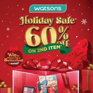 Watsons Holiday Sale Promotion Catalogue: 60% OFF on Second Item (28 Nov 2023 - 08 Jan 2024)