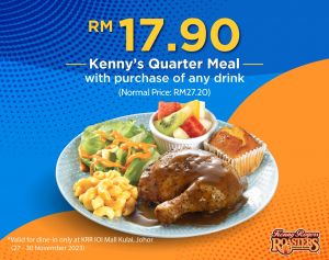Kenny Rogers ROASTERS IOI Mall Kulai Kenny's Quarter Meal for RM17.90 Promotion (27 Nov 2023 - 30 Nov 2023)