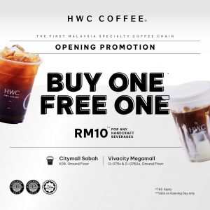 HWC Coffee Grand Opening at Vivacity Mall Kuching & City Mall Sabah – Exclusive Promotions Await!