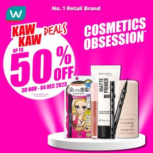 Watsons Cosmetics Promotion Up To 50% OFF (30 Nov 2023 - 04 Dec 2023)