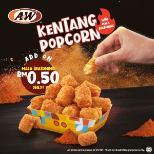A&W Kentang Popcorn with Mala Seasoning: Unleash a Flavor Fiesta with Spicy Mala-Seasoned Kentang Popcorn