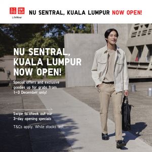 UNIQLO NU Sentral Store Opening Exclusive Offers (1 Dec 2023 - 3 Dec 2023)