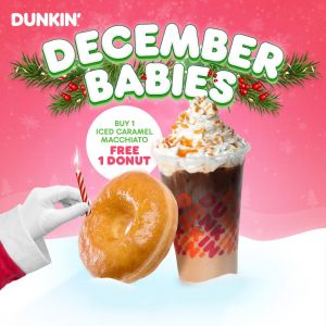 December Birthday Treats at Dunkin': Free Donut & Donut Box Deal (1 Dec 2023 - 31 Dec 2023)
