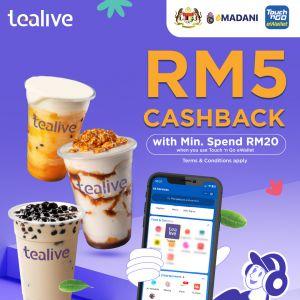 Tealive RM5 Cashback Promotion with eMadini on TNG eWallet