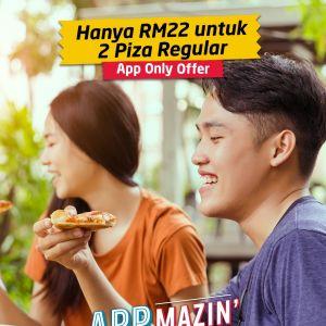 Domino's Appmazin Deal: 2 Regular Pizzas for RM22 Promotion! App-Exclusive Feast!
