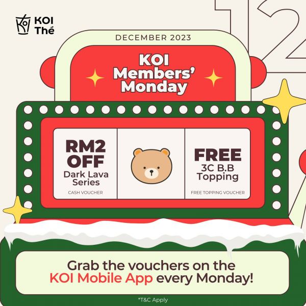 KOI The Members' Monday Promotion GetRM2 OFF Dark Lava Series & FREE 3C ...