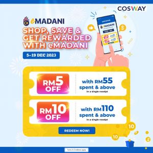 Cosway eMadani Promotion Up To RM10 OFF (05 Dec 2023 - 19 Dec 2023)