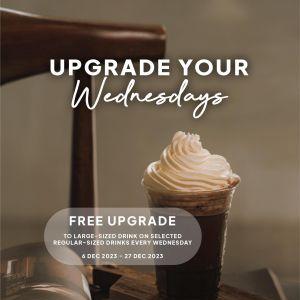 San Francisco Coffee FREE Upgrade To Large-Sized Drink Promotion (every Wednesday)