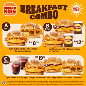 Burger King Breakfast Combo: Start Your Day Right for RM8.90!