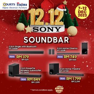COURTS Sony 12.12 Sale (7 Dec 2023 - 12 Dec 2023)