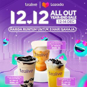 Tealive 12.12 Sale on Lazada (12 Dec 2023 - 14 Dec 2023)